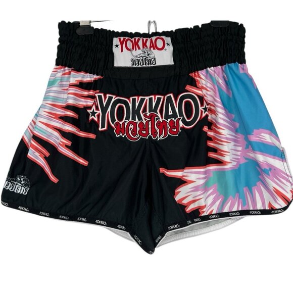 Yokkao Shorts Mens XL MMA Muay Thai boxing Fight Trunks Black/Blue/Pink - Picture 1 of 5